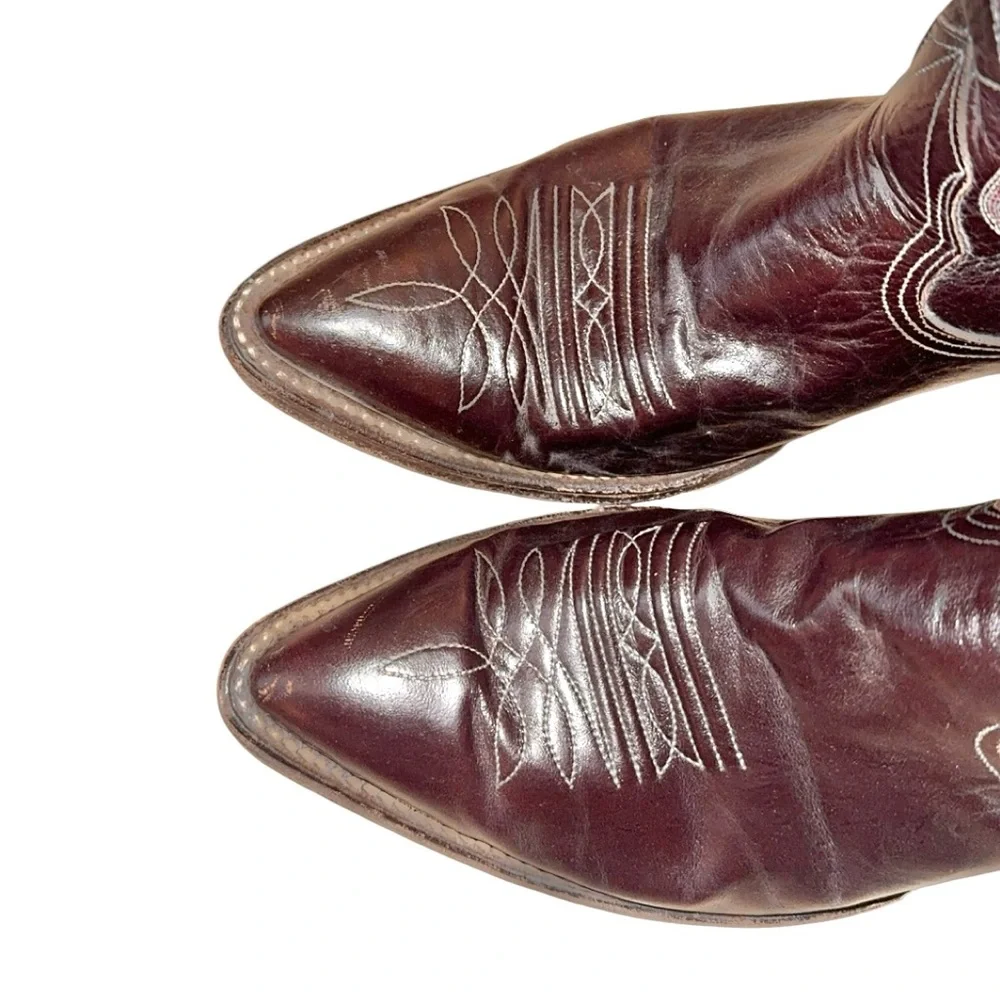 Nocona Jackpot‎ Vintage Style Brown Leather Cowboy Western Boots Size 9